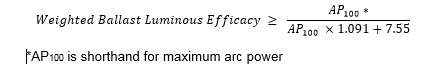 ballast efficiency formula